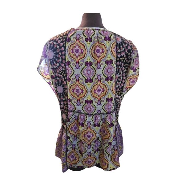 EC UNITY WORLD WEAR BOHO MIXED MEDIA TOP SZ.M - Picture 3 of 4